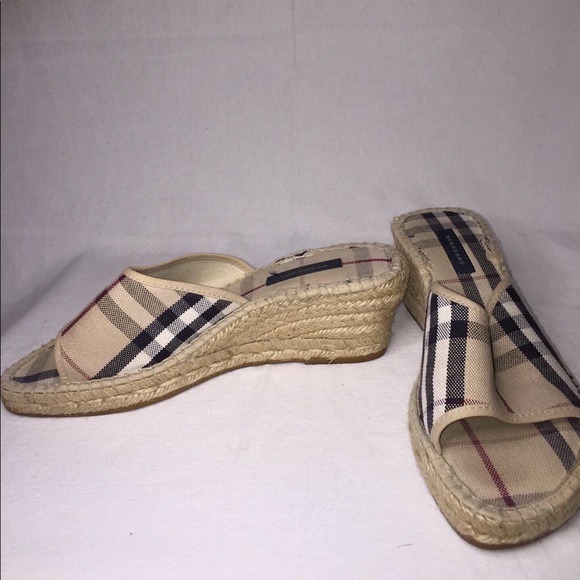 AUTHENTIC Burberry wedge sandles size 38 - Picture 1 of 3